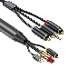 Qtmnekly Digital to Analog Audio Conversion Cable Digital SPDIF/Optical & Coaxial to Analog L/R RCA &3.5mm AUX Stereo Audio Cable