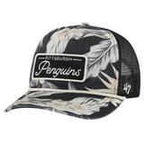 Men's '47 Black Pittsburgh Penguins Tropicalia Allover Print Trucker Adjustable Hat