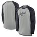 Men's Nike Heather Gray/Navy Detroit Tigers Authentic Collection Game Time Raglan Performance Long Sleeve T-Shirt