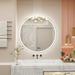 LED Round Bathroom Vanity Mirror with Lights 28 Dimmable Circle Makeup Mirror 3 Color Lighting Modes & Touch Screen Wall Mounted Anti-Fog Frameless Illuminated Mirror