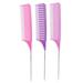 3pcs Parting Comb Professional Reliable Glossy Round Convenient Practical Compact Durable Hair Tools for Barber ShopsSet 1