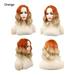 Melotizhi Wigs Human Hair Wig Cap Lace Front Wig for Women Women Short Wavy Bob Silky Wavy Synthetic Heat Resistant Wig with Natural Bangs