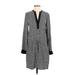 Vince. Casual Dress V-Neck Long sleeves: Gray Color Block Dresses - Women's Size Small