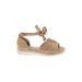 Flats: Tan Solid Shoes - Women's Size 36 - Open Toe