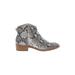 Dolce Vita Ankle Boots: Gray Snake Print Shoes - Women's Size 10 - Round Toe