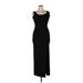 Adrianna Papell Casual Dress - Midi Scoop Neck Sleeveless: Black Solid Dresses - Women's Size 2