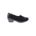 Basic Editions Flats: Slip On Wedge Casual Black Solid Shoes - Women's Size 6 1/2 - Round Toe