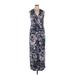 Tommy Bahama Casual Dress V-Neck Sleeveless: Blue Print Dresses - Women's Size X-Large - Print Wash