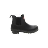 Hunter Rain Boots: Chelsea Boots Chunky Heel Casual Black Solid Shoes - Women's Size 9 - Round Toe