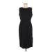 Lafayette 148 New York Cocktail Dress - Sheath High Neck Sleeveless: Black Print Dresses - Women's Size 6