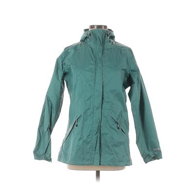 Eastern Mountain Sports Windbreaker Jacket: Below Hip Teal Print Jackets & Outerwear - Women's Size Medium