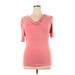 Apt. 9 Short Sleeve Top Pink Cowl Neck Tops - Women's Size X-Large
