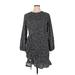 Shein Casual Dress - Mini High Neck 3/4 sleeves: Black Dresses - Women's Size 1X