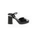 H&M Sandals: Black Solid Shoes - Women's Size 39 - Open Toe