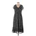 Old Navy Casual Dress - Midi V Neck Short sleeves: Black Dresses - New - Women's Size Large