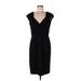 Tiana B. Casual Dress - Party V Neck Sleeveless: Black Solid Dresses - Women's Size Large