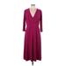 Lauren by Ralph Lauren Cocktail Dress - Wrap: Burgundy Solid Dresses - Women's Size 12