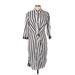 Project Runway Casual Dress - Shirtdress: Ivory Stripes Dresses - Women's Size Large