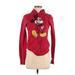 Disney Zip Up Hoodie: Red Solid Tops - Women's Size Small