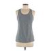 Reebok Active Tank Top: Gray Print Activewear - Women's Size Medium