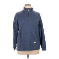 L.L.Bean Track Jacket: Blue Solid Jackets & Outerwear - Women's Size X-Large