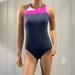 Nike Swim | *Nike Women's Open Back One Piece Swimsuit Sz L | Color: Blue/Pink | Size: L