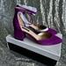 Nine West Shoes | Nwt Nine West Pointed Toe Pumps Heel With Ankle Straps Dark Pink Size 10.5 | Color: Pink/Purple | Size: 10.5