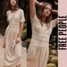 Free People Dresses | Free People Dress Midi Cotton Ruched Summer Spring Beach Boho | Color: Cream/Tan | Size: Xs