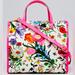 Gucci Bags | Authentic Gucci Pink Leather Multicolor Floral Canvas Tote Bag | Color: Pink | Size: Os