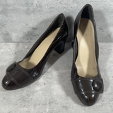 Kate Spade Shoes | Kate Spade Womens Patent Leather Pumps Heels Sz 7.5m Brown Round Toe Shoes | Color: Brown | Size: 7.5