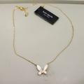 Kate Spade Jewelry | Nwt Kate Spade Gold-Tone Cubic Zirconia & Colored Butterfly Pendant Necklace | Color: Gold/Pink | Size: Approx. Length: 16" + 3" Extender