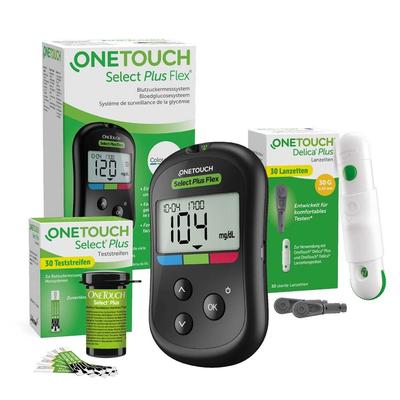 ONE Touch S+F SYS Mg/Dl & OneTouch Select Plus Teststreifen 30er Packung Delica 1 St Set Image