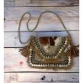 Anthropologie Bags | Nwt Anthropologie Ibban Handmade Beaded Handbag Cowhide Animal Print | Color: Brown/Tan | Size: Os