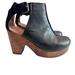 Free People Shoes | Free People Amber Orchard Clog Wood Leather Shoes In Black Size 35 Us 6 | Color: Black | Size: 5.5
