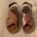 Madewell Shoes | Madewell Boardwalk Crossover Sandals Leather Brown English Saddle 5.5 | Color: Brown | Size: 5.5