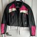 Zara Jackets & Coats | New Zara Moto Jacket. Race Car Look. | Color: Black/Pink | Size: L