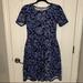 Lularoe Dresses | Lularoe Blue Patterned Dress, Fit And Flare Midi Dress, Size M | Color: Blue/White | Size: M