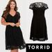 Torrid Dresses | (0) Torrid Nwt Deep Black Mini Lace Button-Front Shirt Dress Large | Color: Black | Size: 0x
