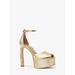 Michael Kors Shoes | Michael Kors Martina Snake Emboss Leather Platform Pump 6.5 Pale Gold New | Color: Gold | Size: 6.5