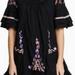 Free People Dresses | Free People Pavlo Black Baby Doll Dress, Floral Embroidered Sleeves, Size Small | Color: Black/Pink | Size: S