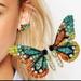 Anthropologie Jewelry | Butterfly Earrings Butterfly Earrings Simulated Gemstones | Color: Blue/Red | Size: Os