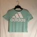 Adidas Tops | Adidas Women’s Cropped T-Shirt | Color: Green/White | Size: Xs