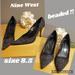 Nine West Shoes | Nine West Embellished Beaded Heels 8.5 | Color: Black | Size: 8.5