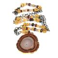 Agate Necklace in Black Gold With Ethiopian Opals