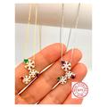 Snowflake Necklace, 925 Sterling Silver Dainty Winter Good Luck Gold Charm, Birthday Gift For Her