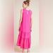 Anthropologie Dresses | Maeve By Anthropologie Marlene Tiered Midi Dress In Hot Pink Size Xl | Color: Pink | Size: Xl