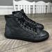 Gucci Shoes | Gucci High Monogram Leather Canvas Sneakers Sz 9 | Color: Black | Size: 9