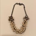 J. Crew Jewelry | Jcrew Pearl Crystal Necklace | Color: Gold/White | Size: Os