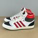 Adidas Shoes | Adidas Top Ten High Top Leather Sneakers Mens 8.5 White Red Black Lace Up | Color: Black/White | Size: 8.5