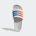 Adidas Shoes | Adidas Unisex-Adult Adilette Comfort Slide Sandal 13 White/Glory Blue/White | Color: White | Size: 13